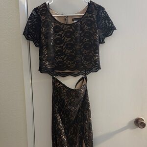 City Triangles Black Lace Maxi Dress
